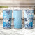 Aotearoa Maori Wahine Tumbler Cup Fantail Bird Blue Gold Marble