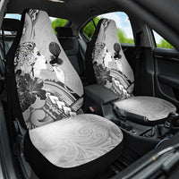 Aotearoa Maori Wahine Car Seat Cover Fantail Bird Black Gold Marble