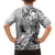 Aotearoa Maori Wahine Family Matching Off Shoulder Short Dress and Hawaiian Shirt Fantail Bird Black Gold Marble