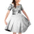 Aotearoa Maori Wahine Family Matching Off Shoulder Short Dress and Hawaiian Shirt Fantail Bird Black Gold Marble