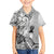 Aotearoa Maori Wahine Family Matching Off Shoulder Short Dress and Hawaiian Shirt Fantail Bird Black Gold Marble