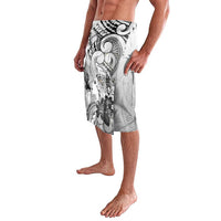 Aotearoa Maori Wahine Lavalava Fantail Bird Black Gold Marble