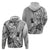 Aotearoa Maori Wahine Zip Hoodie Fantail Bird Black Gold Marble