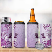 Aotearoa Maori Wahine 4 in 1 Can Cooler Tumbler Fantail Bird Purple Gold Marble