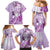 Aotearoa Maori Wahine Family Matching Mermaid Dress and Hawaiian Shirt Fantail Bird Purple Gold Marble