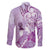 Aotearoa Maori Wahine Family Matching Summer Maxi Dress and Hawaiian Shirt Fantail Bird Purple Gold Marble