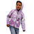 Aotearoa Maori Wahine Kid Hoodie Fantail Bird Purple Gold Marble