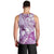 Aotearoa Maori Wahine Men Tank Top Fantail Bird Purple Gold Marble
