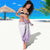 Aotearoa Maori Wahine Sarong Fantail Bird Purple Gold Marble