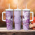 Aotearoa Maori Wahine Tumbler With Handle Fantail Bird Purple Gold Marble