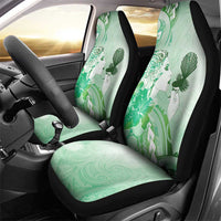 Aotearoa Maori Wahine Car Seat Cover Fantail Bird Green Gold Marble