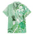 Aotearoa Maori Wahine Family Matching Mermaid Dress and Hawaiian Shirt Fantail Bird Green Gold Marble