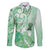 Aotearoa Maori Wahine Family Matching Summer Maxi Dress and Hawaiian Shirt Fantail Bird Green Gold Marble