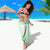 Aotearoa Maori Wahine Sarong Fantail Bird Green Gold Marble