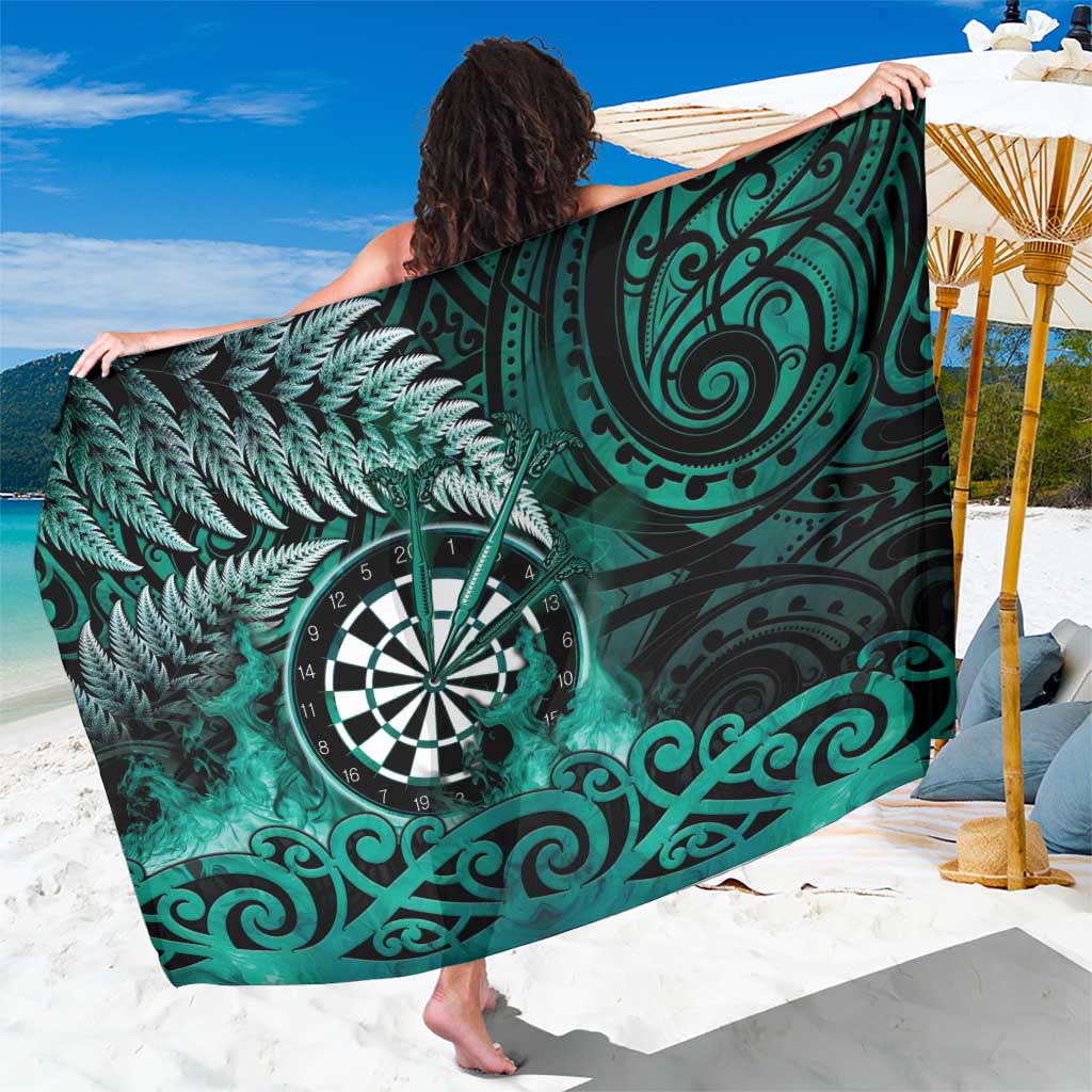 New Zealand Darts Sarong Maori Koru Dartboard Turquoise Flame