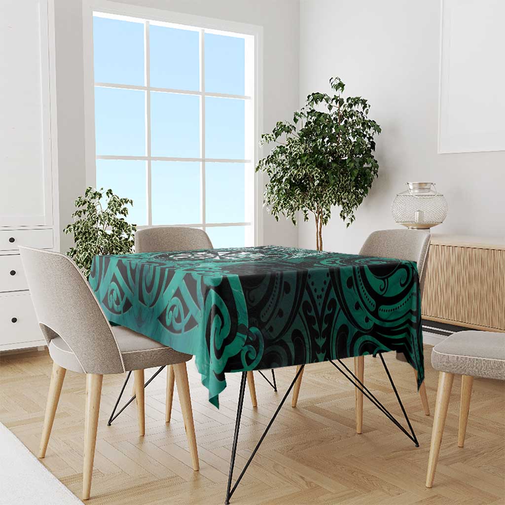 New Zealand Darts Tablecloth Maori Koru Dartboard Turquoise Flame