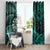 New Zealand Darts Window Curtain Maori Koru Dartboard Turquoise Flame
