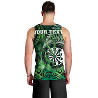 Personalised New Zealand Darts Men Tank Top Maori Koru Dartboard Green Flame