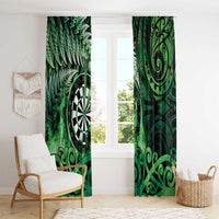 New Zealand Darts Window Curtain Maori Koru Dartboard Green Flame