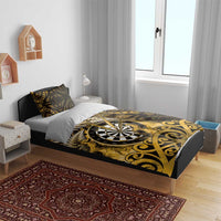 New Zealand Darts Bedding Set Maori Koru Dartboard Gold Flame