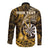 Personalised New Zealand Darts Long Sleeve Button Shirt Maori Koru Dartboard Gold Flame