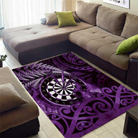 New Zealand Darts Area Rug Maori Koru Dartboard Purple Flame