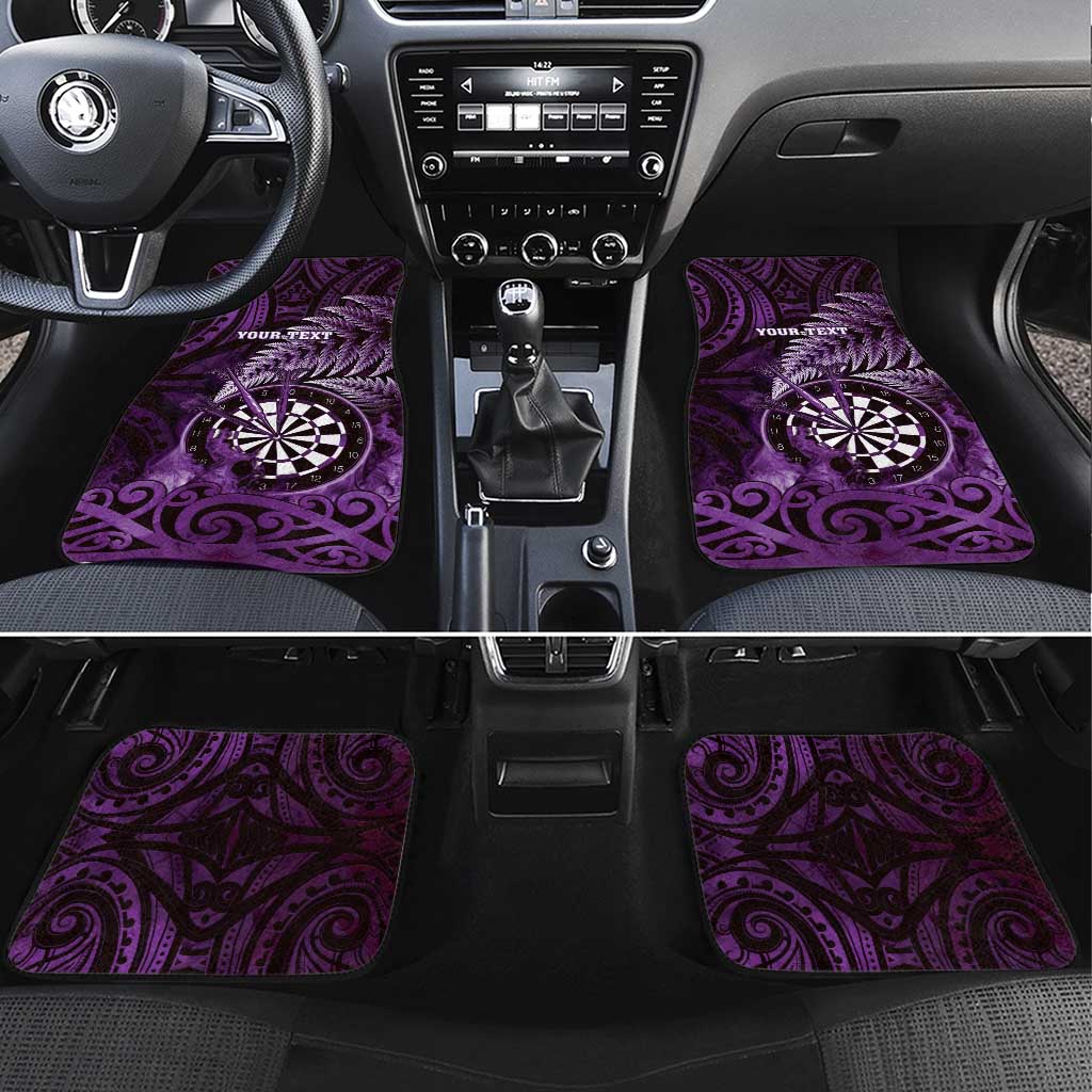 New Zealand Darts Car Mats Maori Koru Dartboard Purple Flame