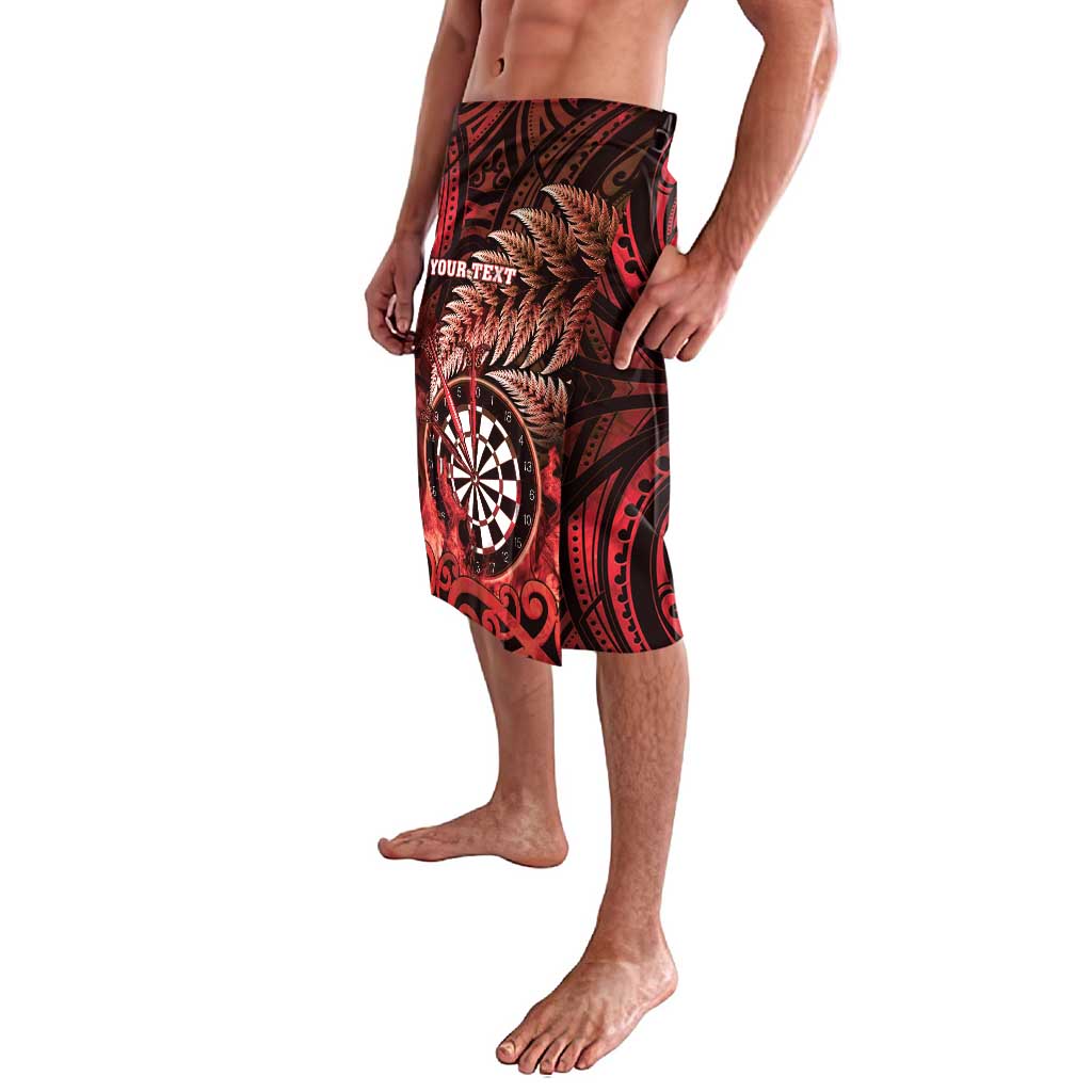 Personalised New Zealand Darts Lavalava Maori Koru Dartboard Red Flame