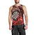 Personalised New Zealand Darts Men Tank Top Maori Koru Dartboard Red Flame