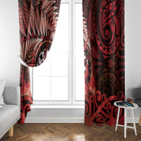 New Zealand Darts Window Curtain Maori Koru Dartboard Red Flame