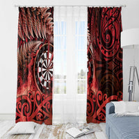 New Zealand Darts Window Curtain Maori Koru Dartboard Red Flame