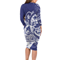 Guam Chief Quipuha Family Matching Long Sleeve Bodycon Dress and Hawaiian Shirt Polynesian Pattern With Guasali Flowers LT05 - Polynesian Pride