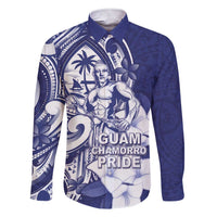 Guam Chief Quipuha Family Matching Short Sleeve Bodycon Dress and Hawaiian Shirt Polynesian Pattern With Guasali Flowers LT05 Dad's Shirt - Long Sleeve Navy - Polynesian Pride