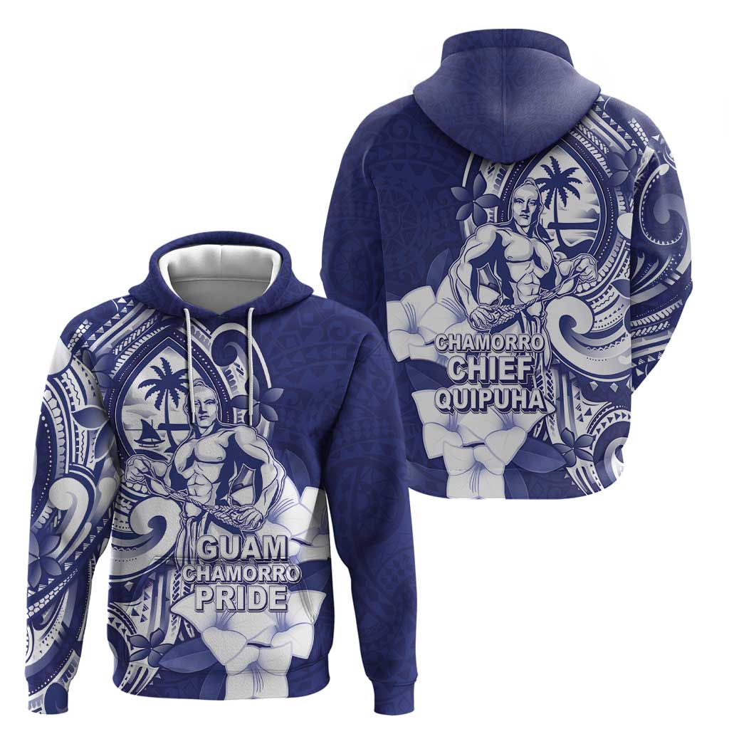 Guam Chief Quipuha Hoodie Polynesian Pattern With Guasali Flowers