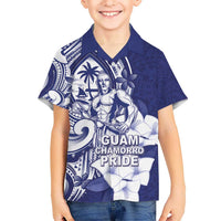 Guam Chief Quipuha Kid Hawaiian Shirt Polynesian Pattern With Guasali Flowers