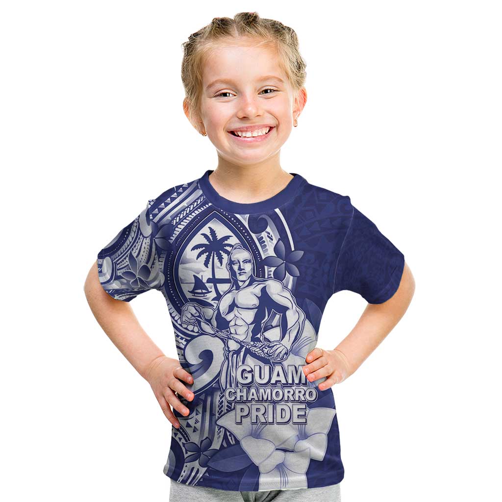 Guam Chief Quipuha Kid T Shirt Polynesian Pattern With Guasali Flowers