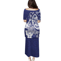 Guam Chief Quipuha Puletasi Polynesian Pattern With Guasali Flowers