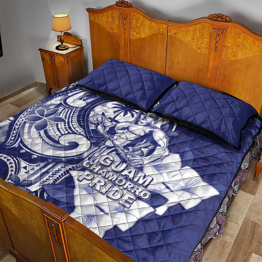 Guam Chief Quipuha Quilt Bed Set Polynesian Pattern With Guasali Flowers