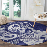 Guam Chief Quipuha Round Carpet Polynesian Pattern With Guasali Flowers