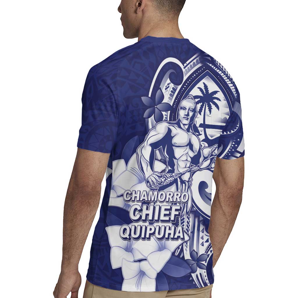 Guam Chief Quipuha Rugby Jersey Polynesian Pattern With Guasali Flowers