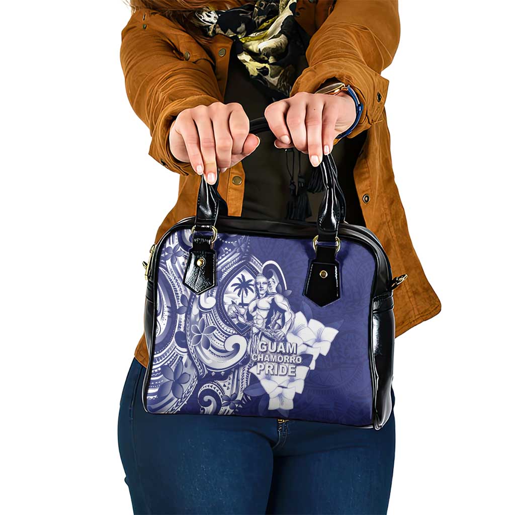 Guam Chief Quipuha Shoulder Handbag Polynesian Pattern With Guasali Flowers