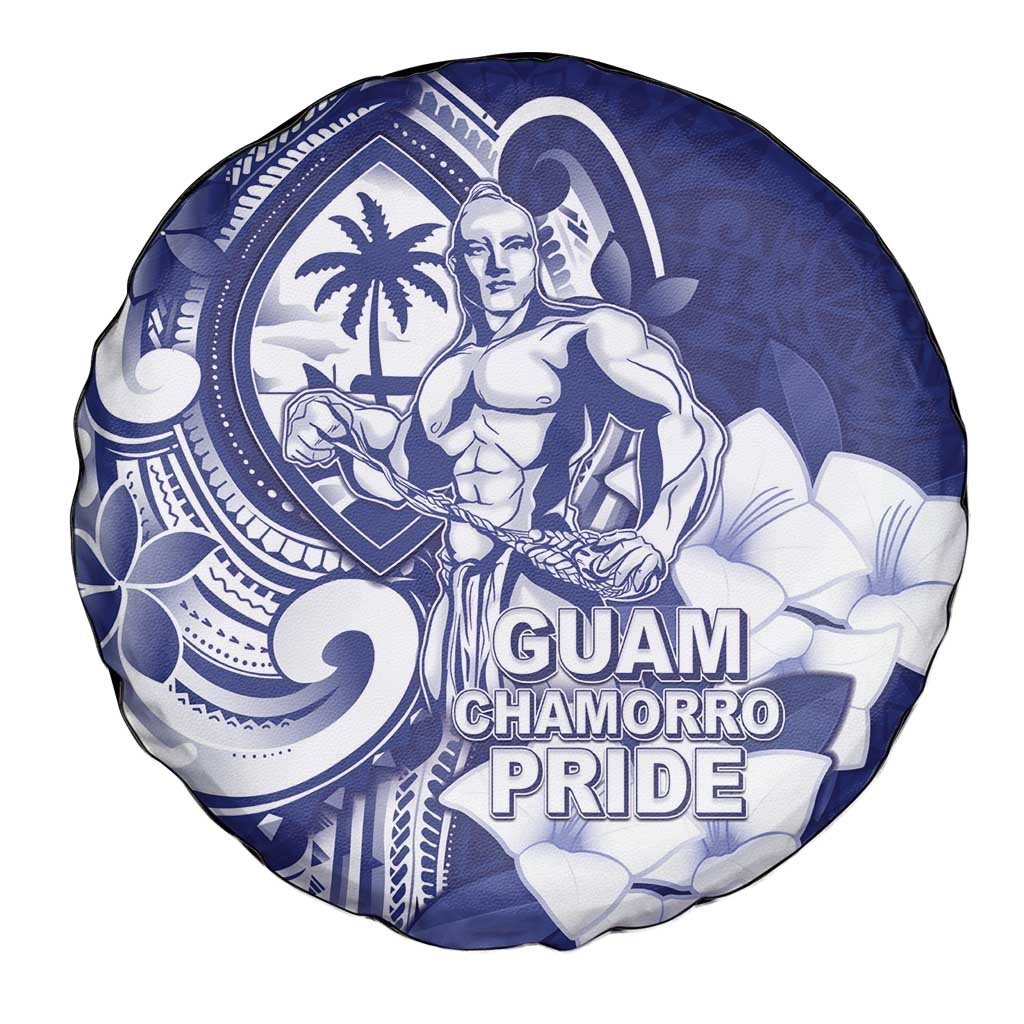 Guam Chief Quipuha Spare Tire Cover Polynesian Pattern With Guasali Flowers