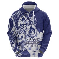 Guam Chief Quipuha Zip Hoodie Polynesian Pattern With Guasali Flowers