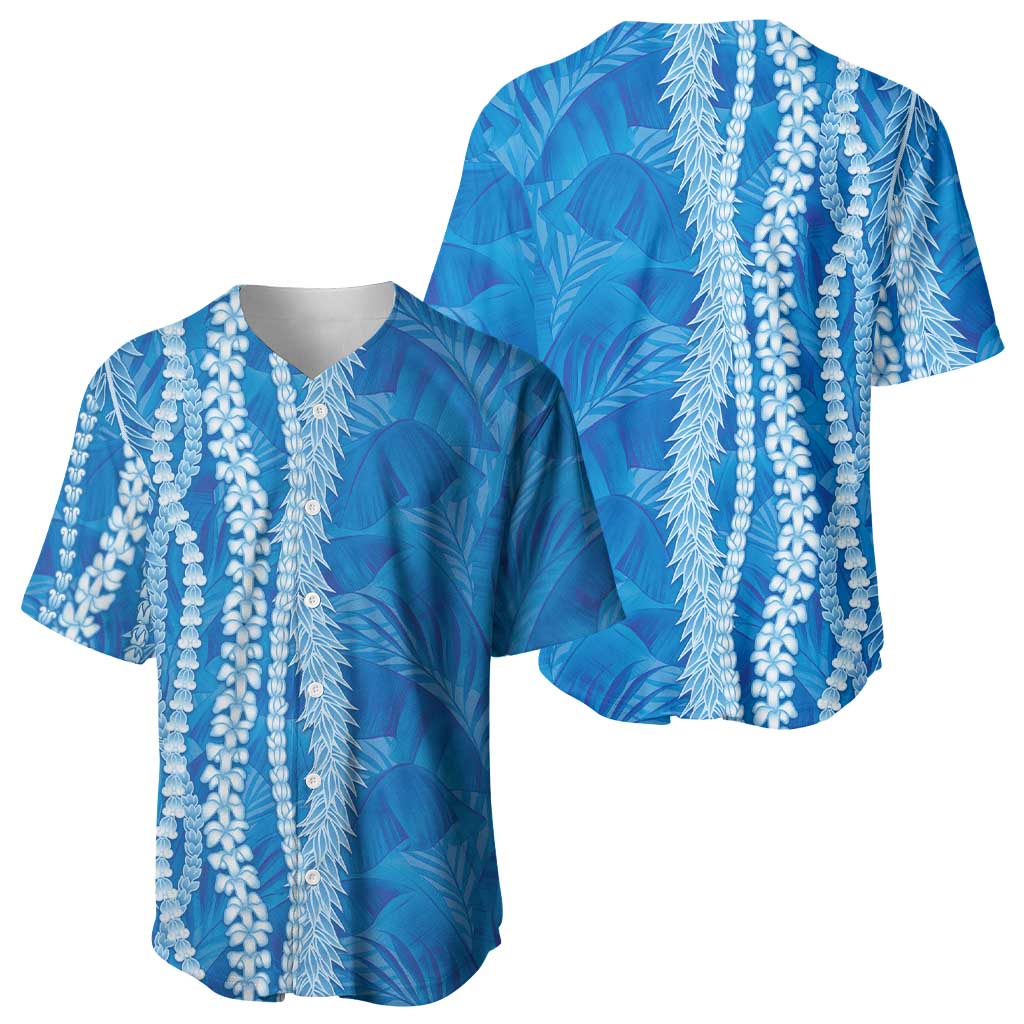 Hawaii Prince Kuhio Baseball Jersey Blue Hawaiian Lau Maia With Leis