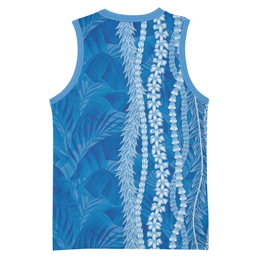 Hawaii Prince Kuhio Basketball Jersey Blue Hawaiian Lau Maia With Leis