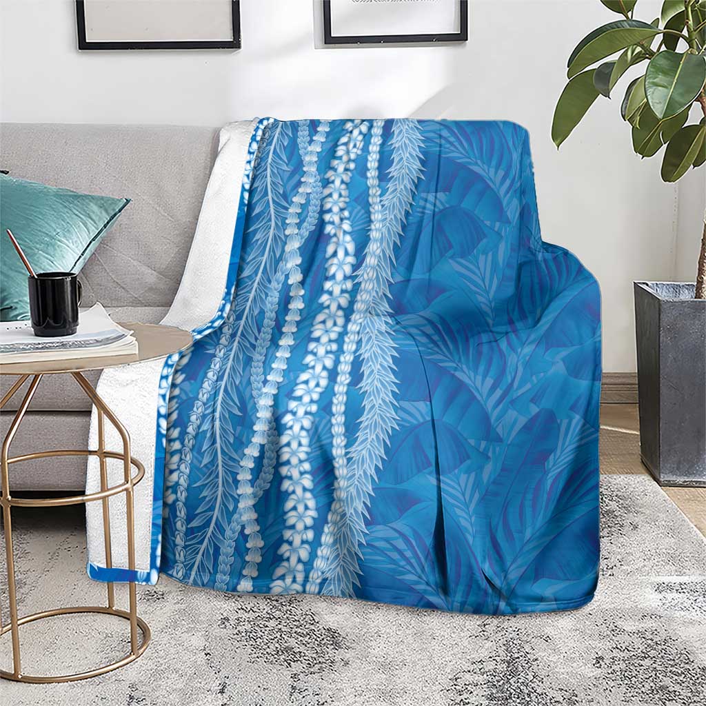 Hawaii Prince Kuhio Blanket Blue Hawaiian Lau Maia With Leis