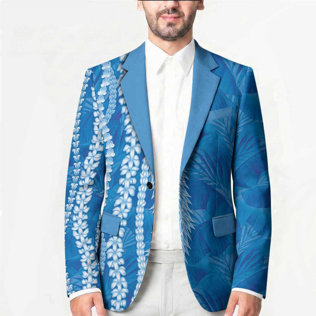Hawaii Prince Kuhio Blazer Blue Hawaiian Lau Maia With Leis
