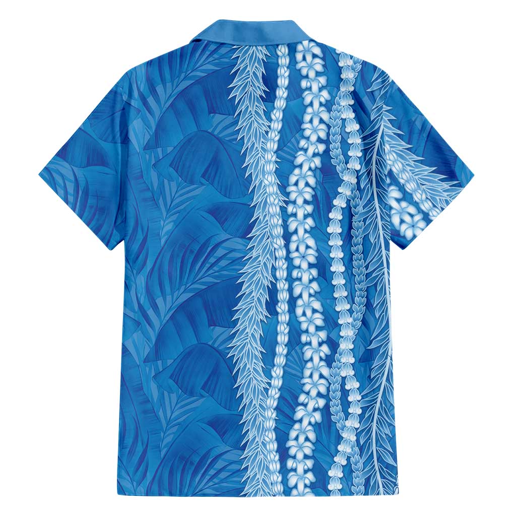 Hawaii Prince Kuhio Family Matching Off Shoulder Short Dress and Hawaiian Shirt Blue Hawaiian Lau Maia With Leis LT05 - Polynesian Pride