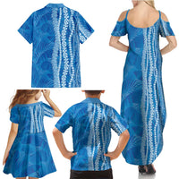 Hawaii Prince Kuhio Family Matching Summer Maxi Dress and Hawaiian Shirt Blue Hawaiian Lau Maia With Leis LT05 - Polynesian Pride
