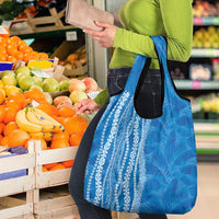 Hawaii Prince Kuhio Grocery Bag Blue Hawaiian Lau Maia With Leis